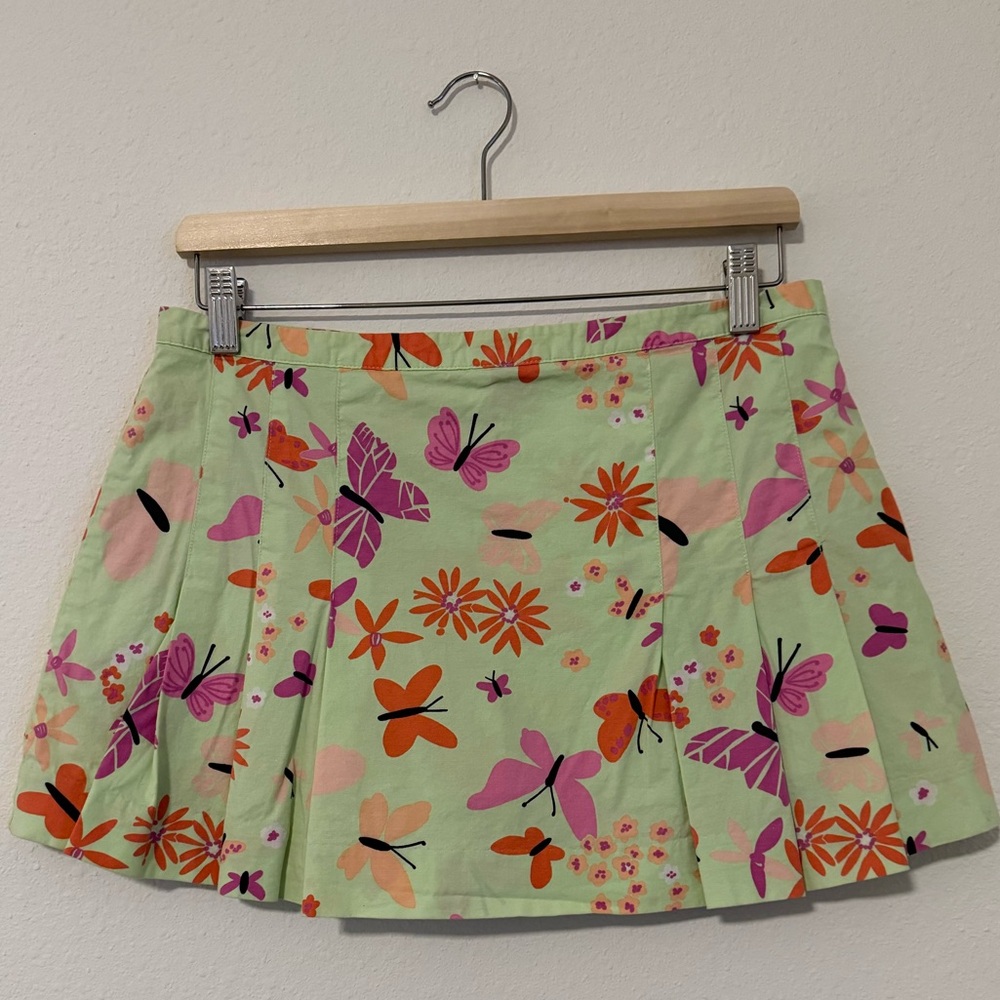 Lilly Pulitzer Green and Pink Butterfly Mini Skort